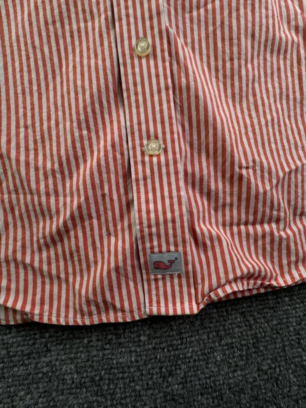Vineyard Vines Murray Shirt Men Small Orange Striped Long Sleeve Button Preppy - Picture 10 of 12